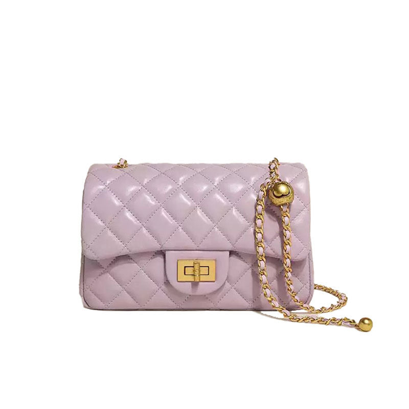 Layer Cowhide Diamond Simple Classic Style Bags