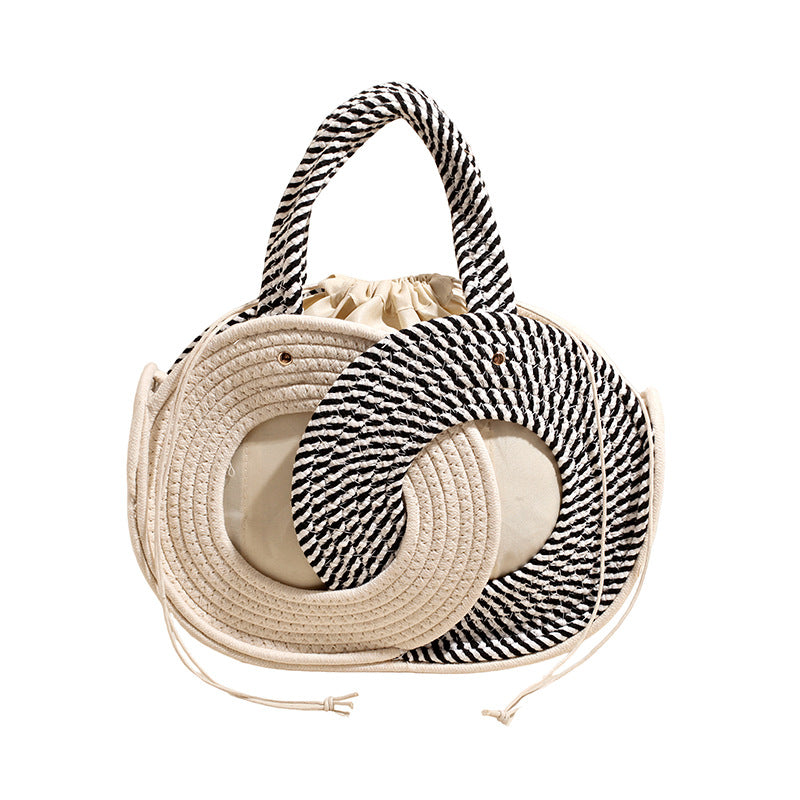 Women's Seaside Vacation Style Single Large Capacity Contrast Color Bags