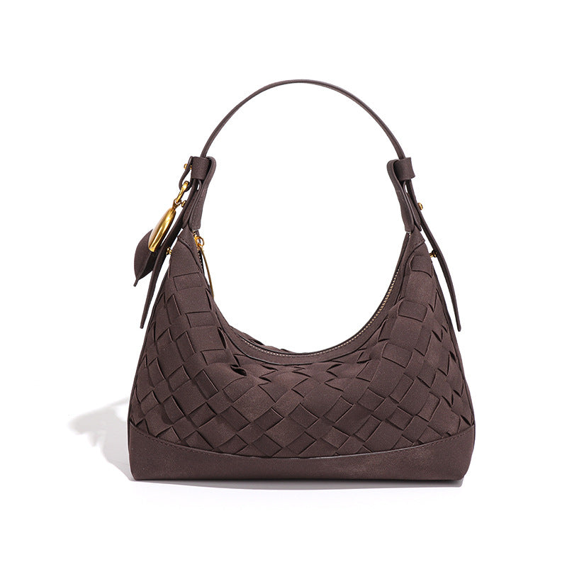 Women's Woven Underarm Suede Hand Carrying Selenodont Women's Shoulder Bag