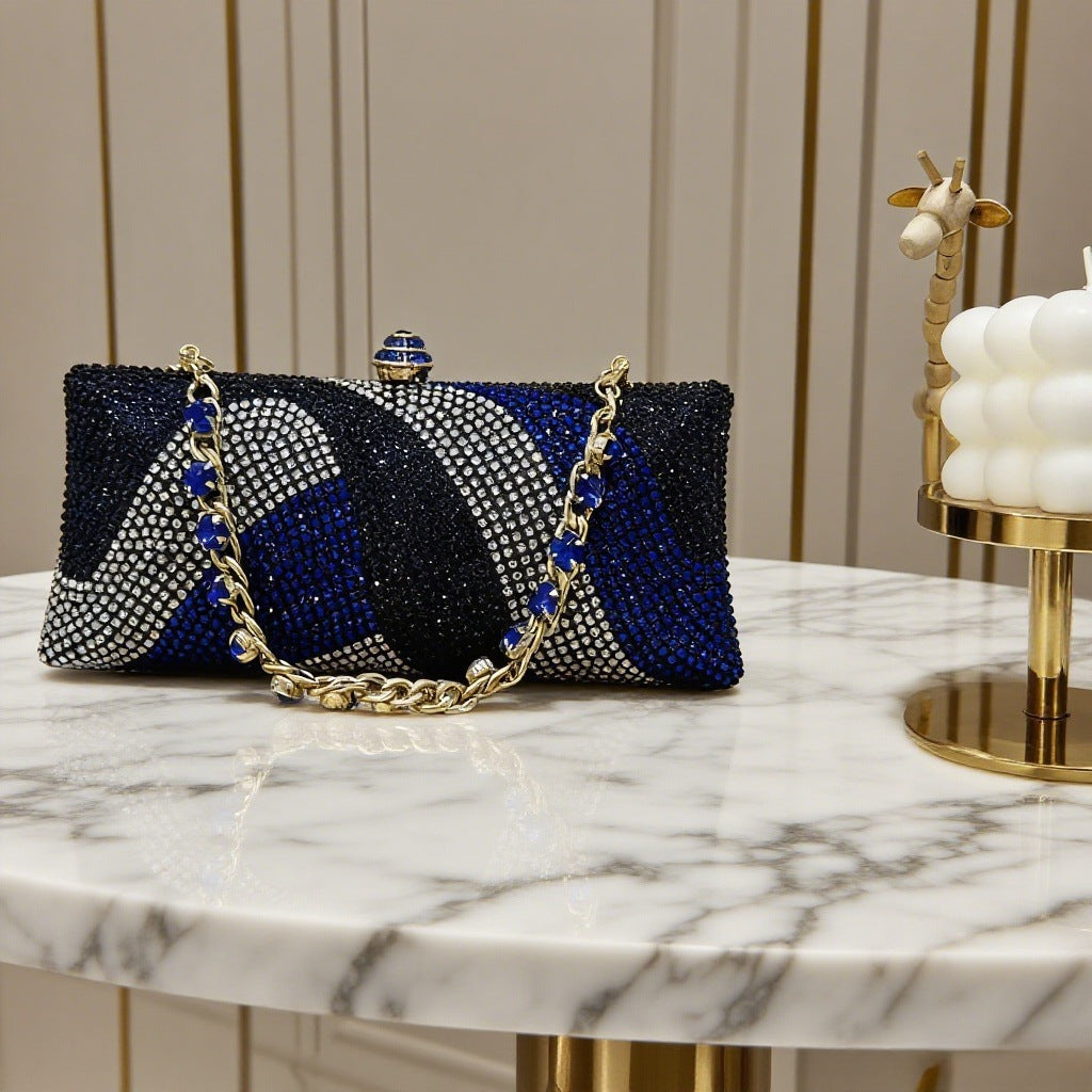 Full Diamond Horizontal Clutch Banquet Light Luxury High Evening Bags