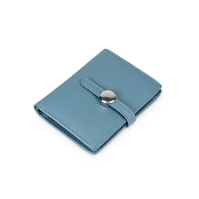 Women's First Layer Cowhide Short Trendy Genuine Leather Coin Purses