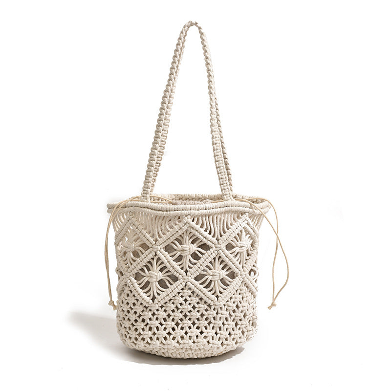 Women's Summer Knitted Fashion Trendy Hollow Out Bucket Bags