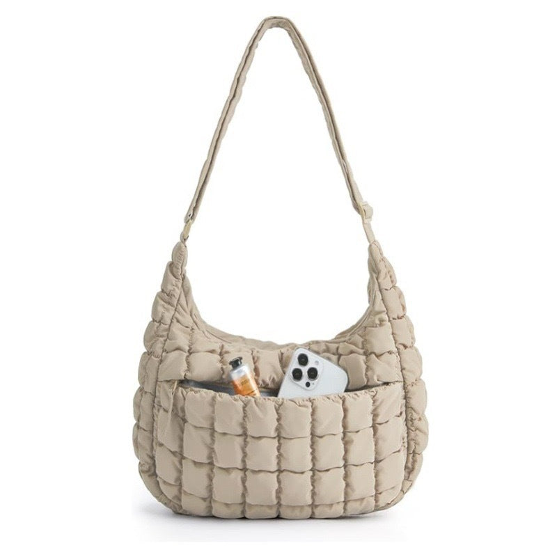 Women's High Quality Pleated Cloud Portable Dumpling Down Bags