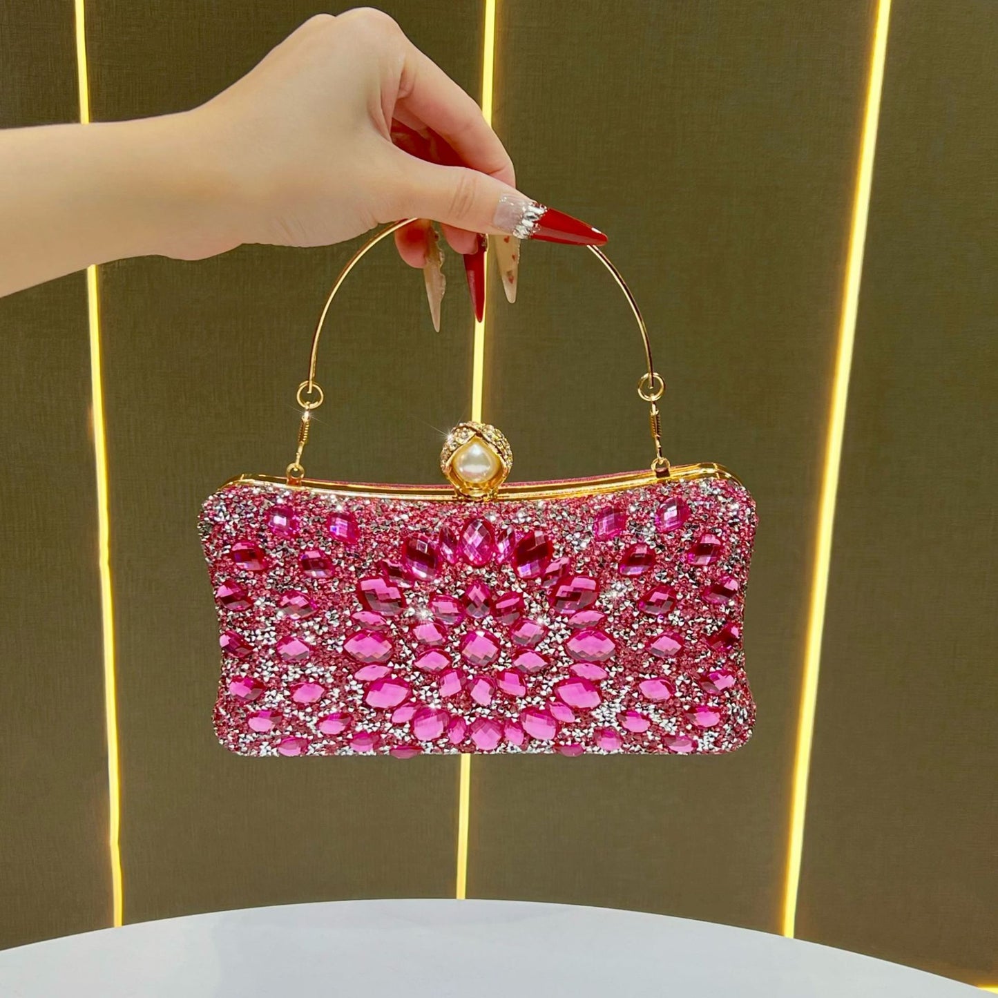 Women's High-grade Fashion Clutch Light Luxury Rhinestone Dinner Bag