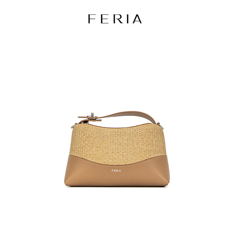 Women's Woven Niche Pillow High-grade Straw Fashion Small Square Bag