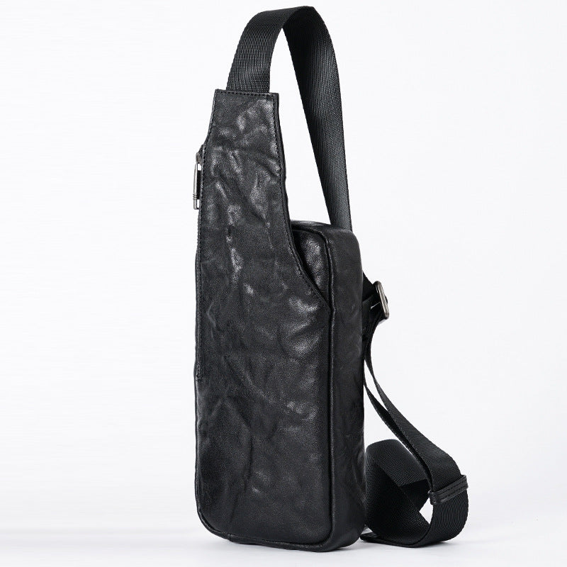 Men's First Layer Cowhide Fashion Genuine Leather Men's Chest Bag