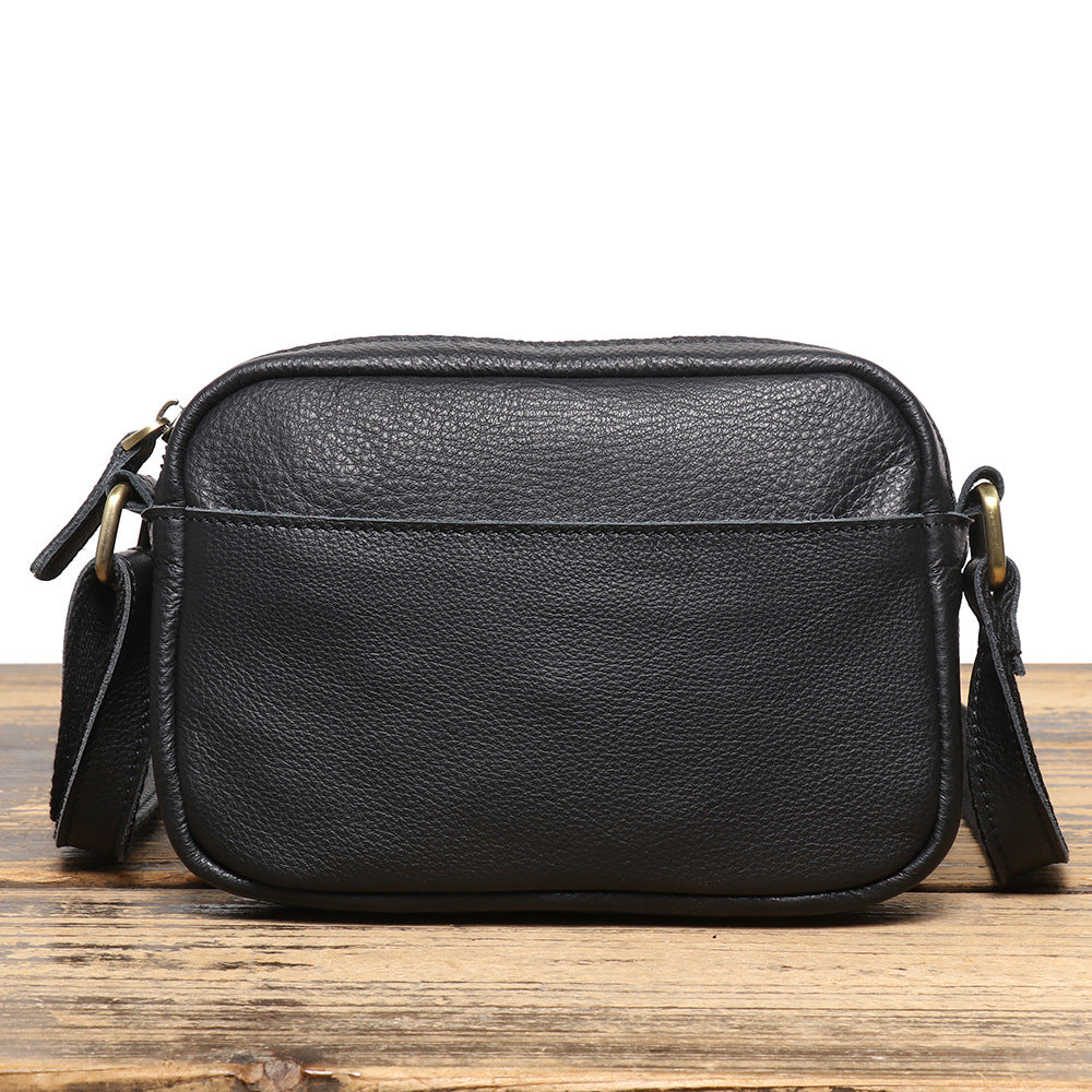 Men's Retro Crazy Horse Leather Cowhide Genuine Men's Shoulder Bag