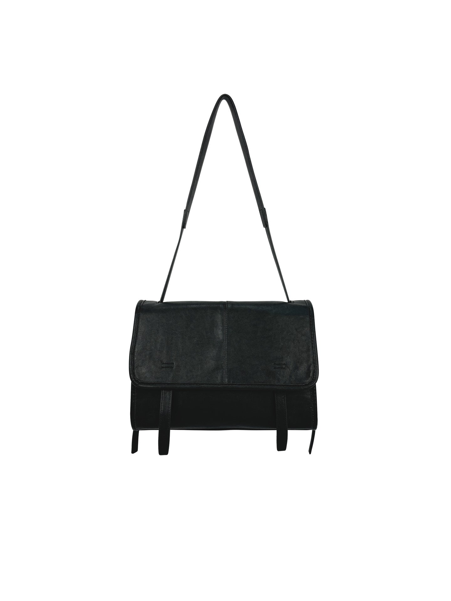 Women's Soft Leather Warm College Black Minimalist Tote Bags