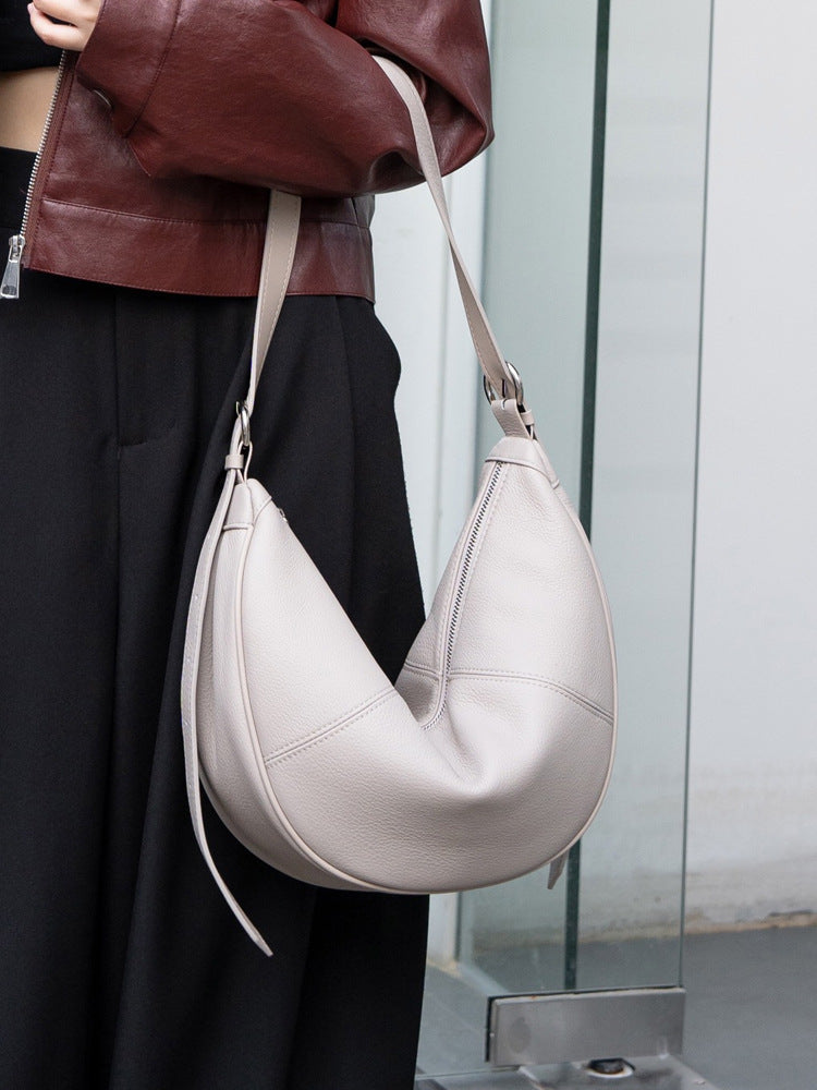 Women's First Layer Cowhide Dumpling Design High Sense Bags