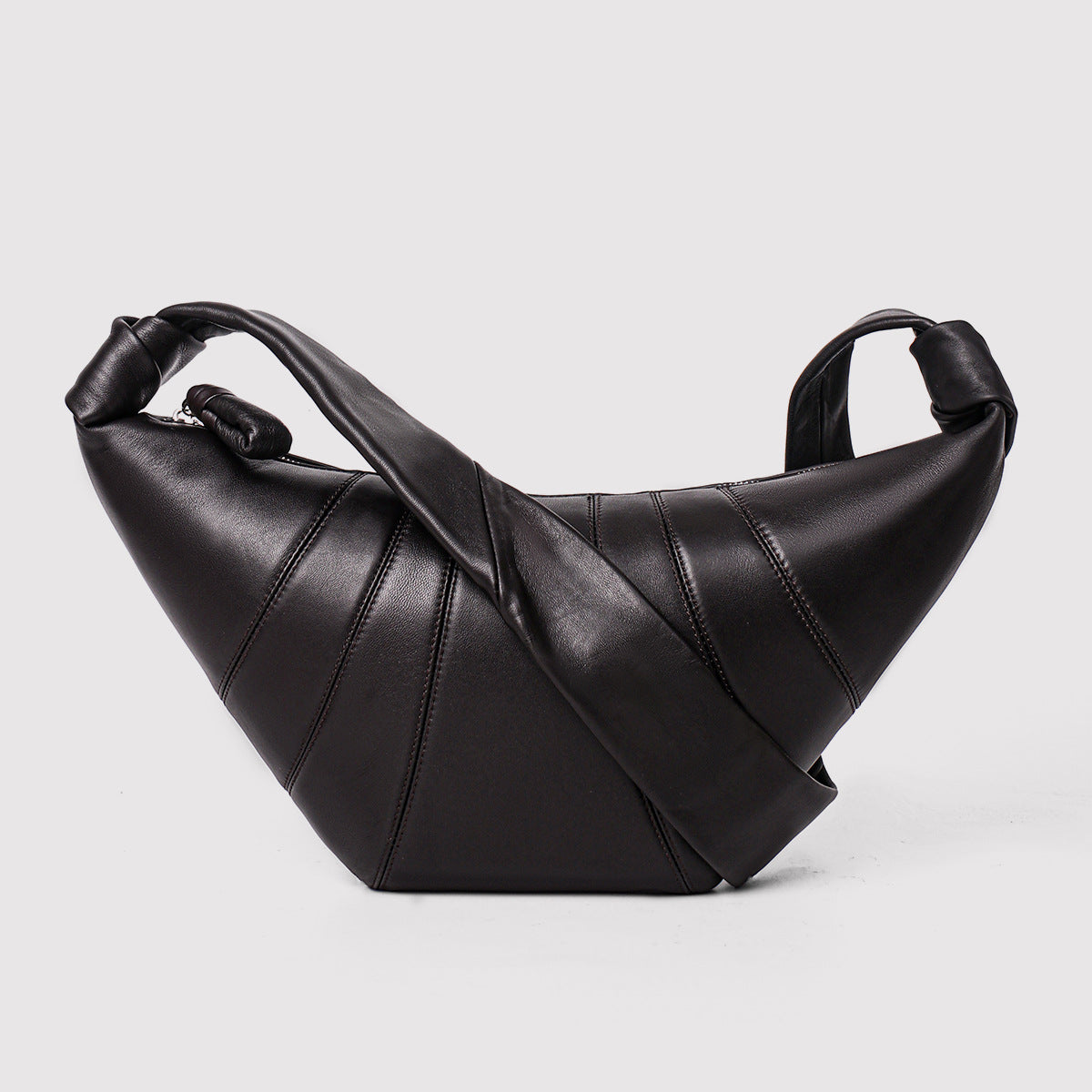 Women's French Niche First Layer Sheepskin Lazy Feeling Croissant Genuine Leather Bags