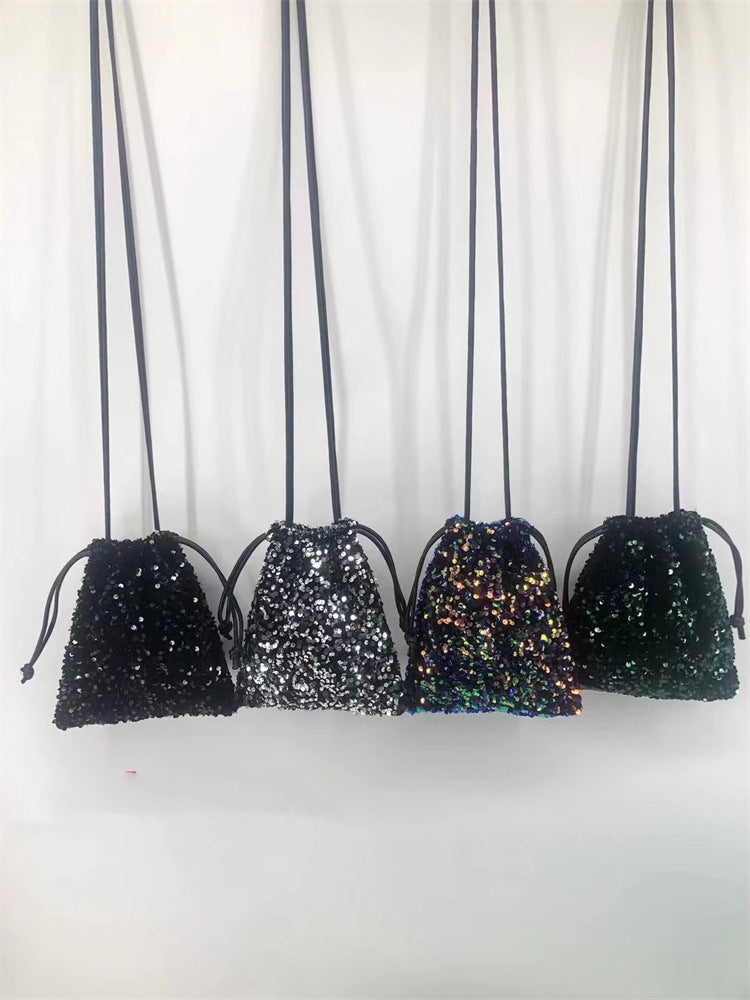 Trendy Sequin Korean Drawstring Lucky Fashion Women's Messenger Bag