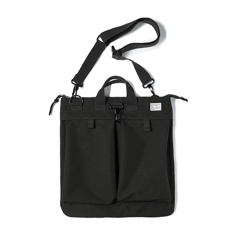 Men's Tooling Vintage Helmet Canvas Pilot Function Large Capacity Computer Handbags