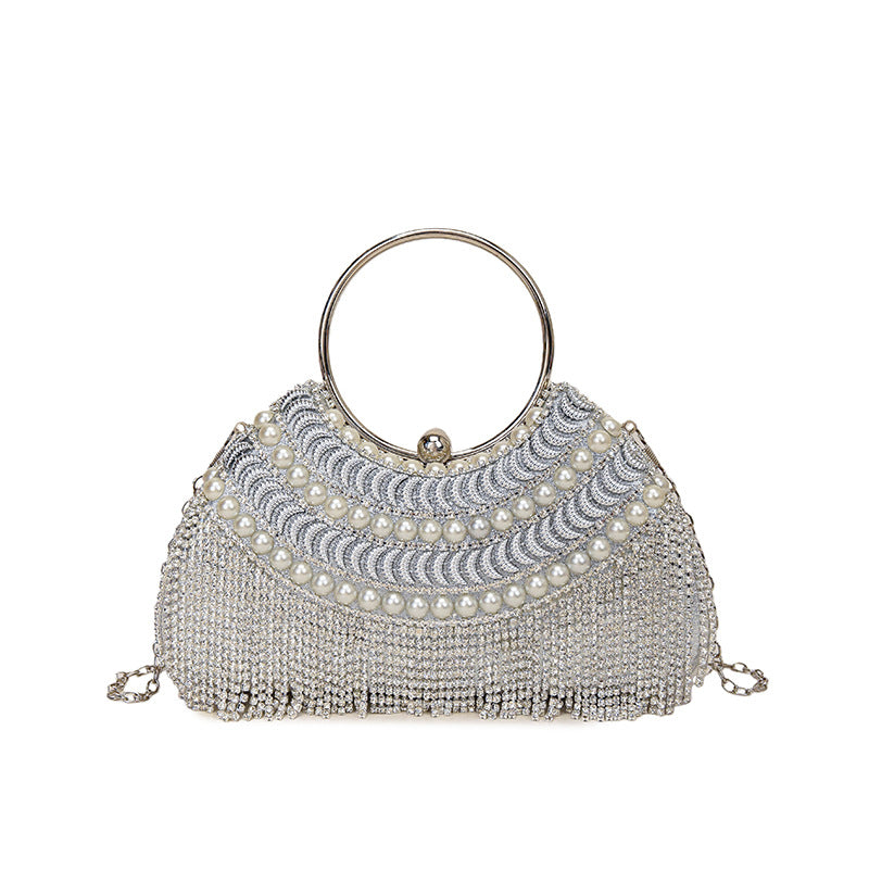 Women's Tassel Fashion Diamond Classic Style Chain Dinner Bag