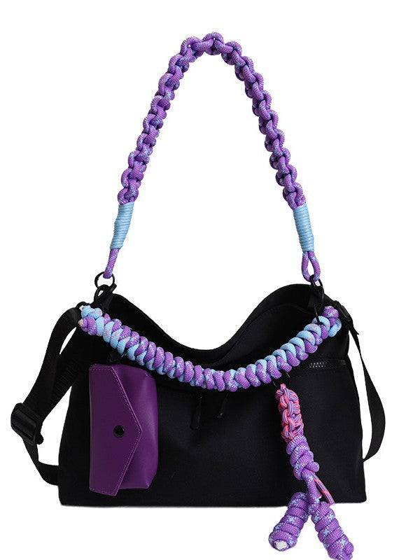 Women's Spring High-grade Purple Woven Fashion Commuter Women's Shoulder Bag