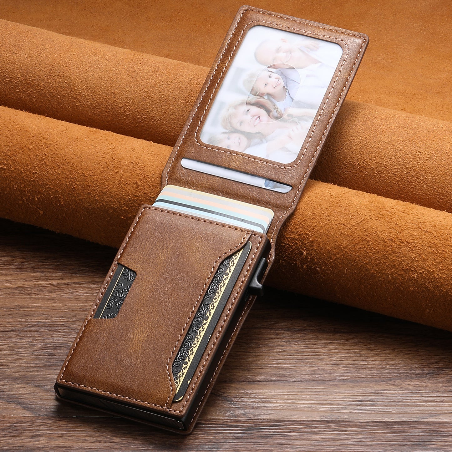 Slot Frame Button Portable Cassette Automatic Pop-up Men's Wallet