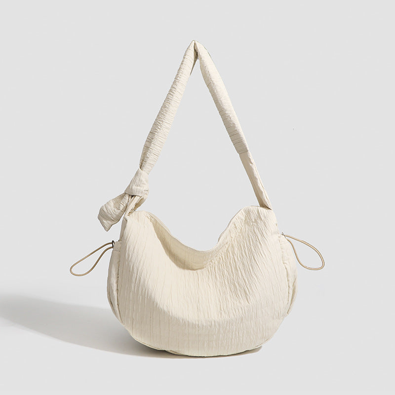 Niche Design Idle Style Pleated Drawstring Women's Shoulder Bag