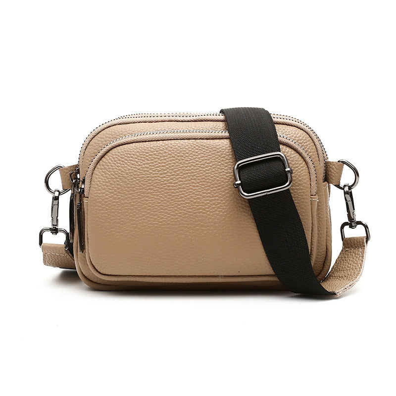 Women's Genuine Leather Trendy First Layer Cowhide Wide Women's Messenger Bag