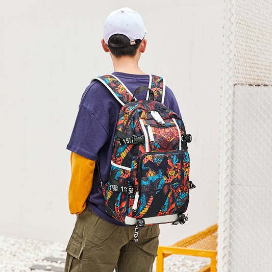 Classy Men's Good-looking Simple Thermal Transfer Universal Backpack