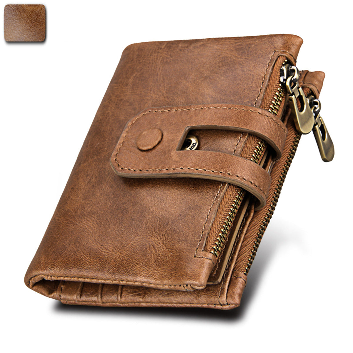 Vintage Leather For Man Crazy Horse Men's Wallet