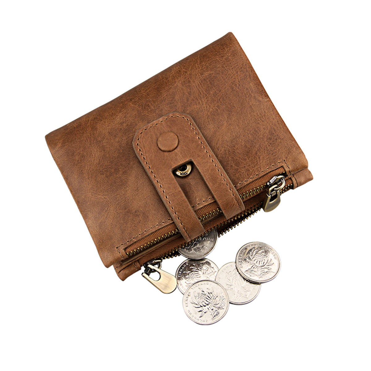 Vintage Leather For Man Crazy Horse Men's Wallet