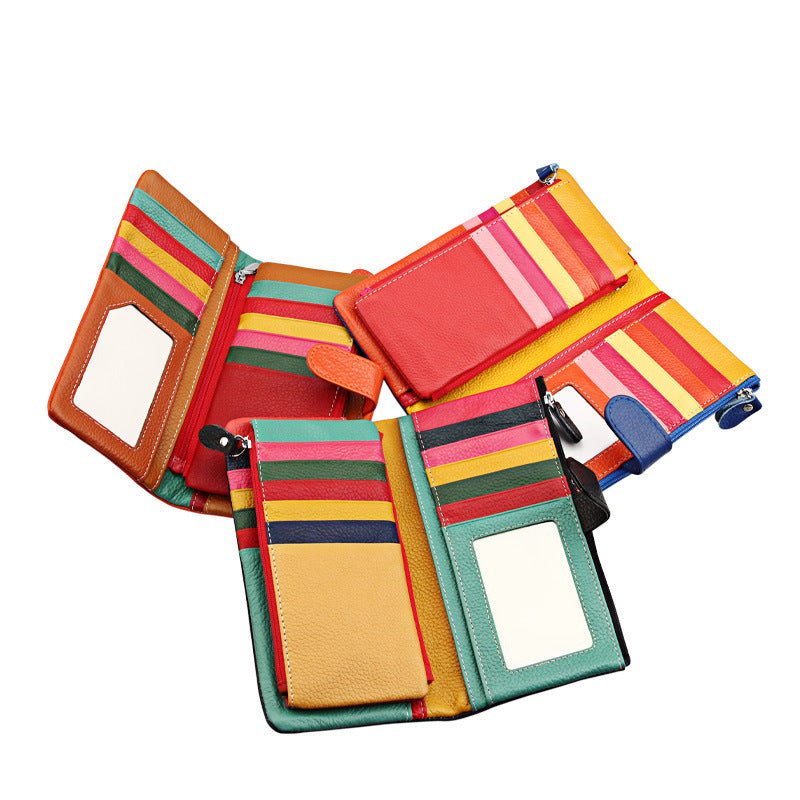 Women's Cowhide Long Multifunctional Multiple Slots Card Holder