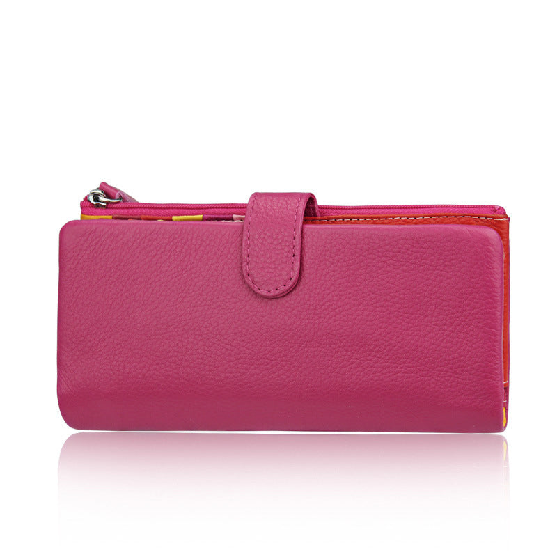 Women's Cowhide Long Multifunctional Multiple Slots Card Holder