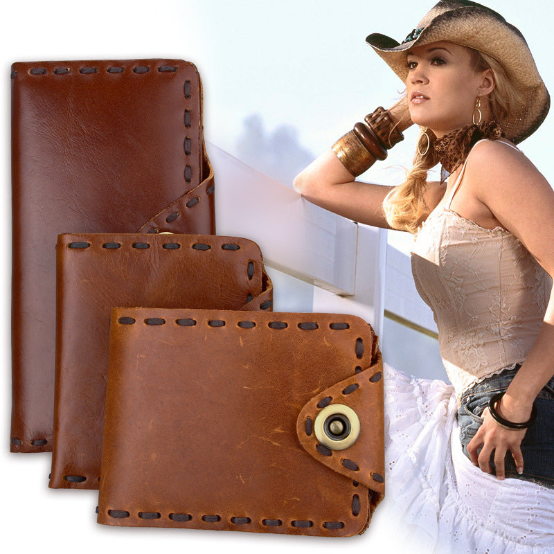 Men's Personalized Retro Leather For Man Handmade Long Men's Wallets