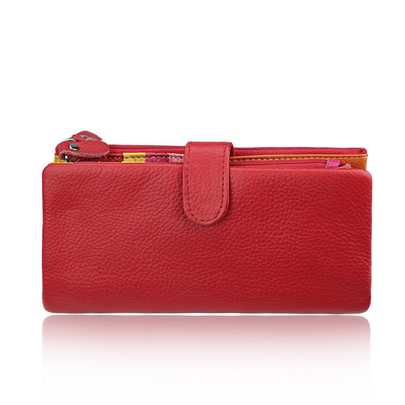 Women's Cowhide Long Multifunctional Multiple Slots Card Holder