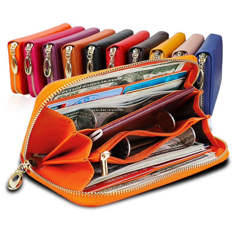 Women's Genuine Leather Clutch Large Capacity Long Bags