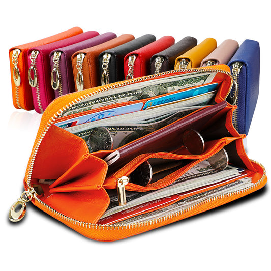 Women's Genuine Leather Clutch Large Capacity Long Bags