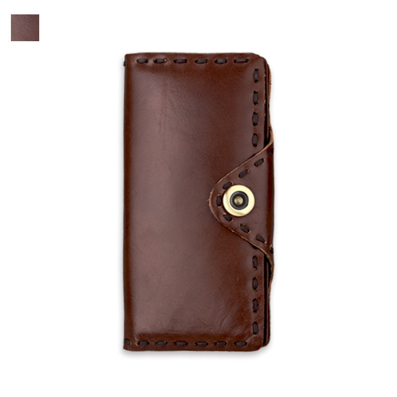 Men's Personalized Retro Leather For Man Handmade Long Men's Wallets
