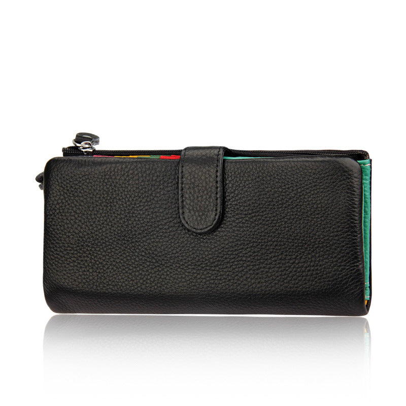 Women's Cowhide Long Multifunctional Multiple Slots Card Holder