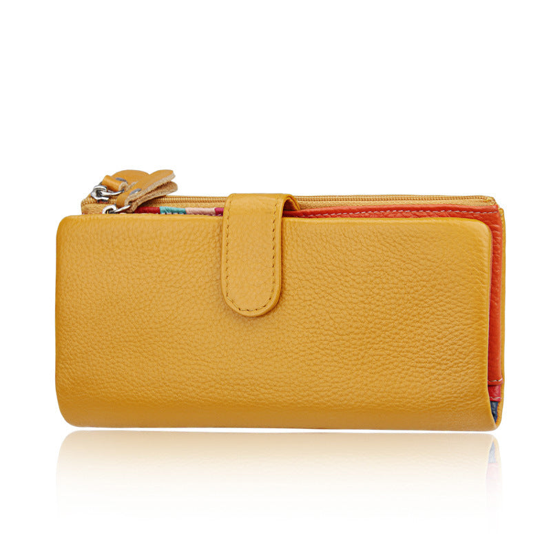 Women's Cowhide Long Multifunctional Multiple Slots Card Holder