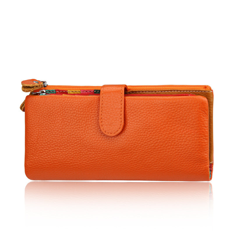 Women's Cowhide Long Multifunctional Multiple Slots Card Holder