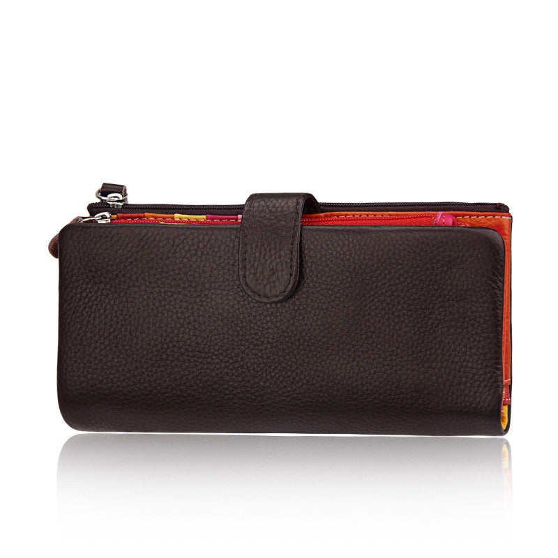 Women's Cowhide Long Multifunctional Multiple Slots Card Holder