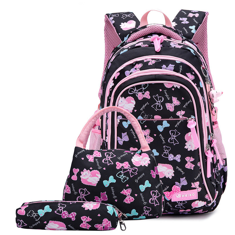 Elegant Korean Style Waterproof Three-piece Set Primary School Bag