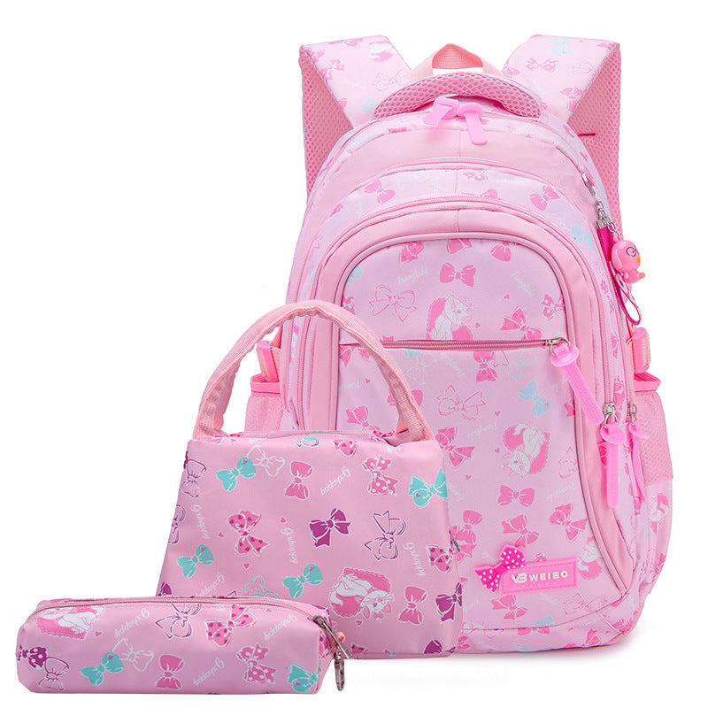 Elegant Korean Style Waterproof Three-piece Set Primary School Bag