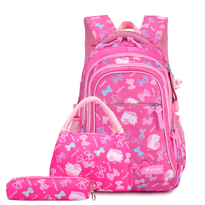 Elegant Korean Style Waterproof Three-piece Set Primary School Bag