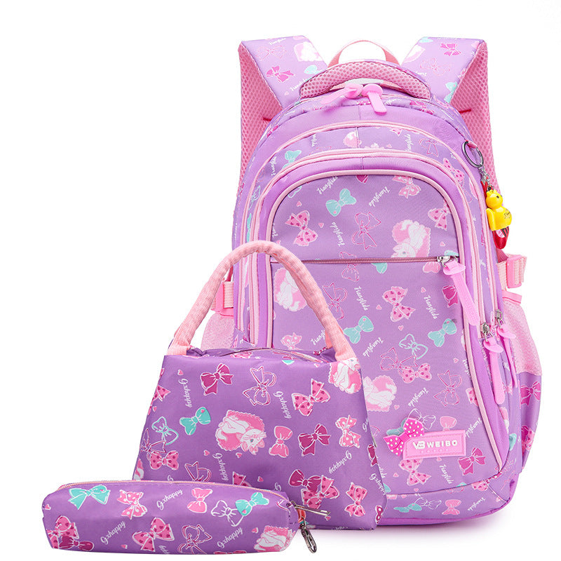 Elegant Korean Style Waterproof Three-piece Set Primary School Bag