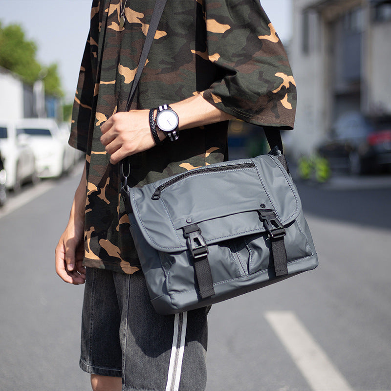 Durable Men's Nylon Cloth Film Waterproof Men's Shoulder Bag