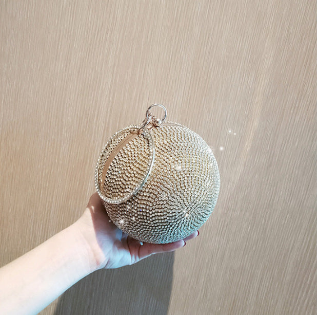 Women's Summer Crystal Diamond Fashion Spherical Dinner Bag
