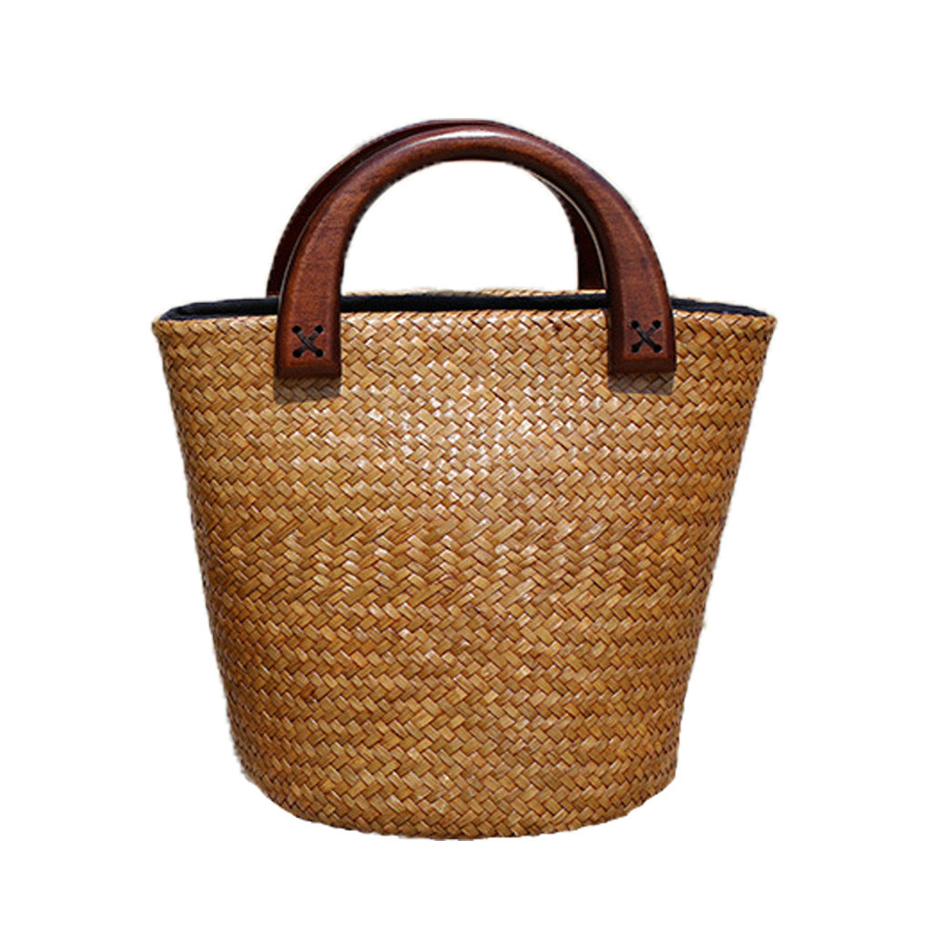 Handmade Straw Rattan Woven Retro Beach Women's Handbag