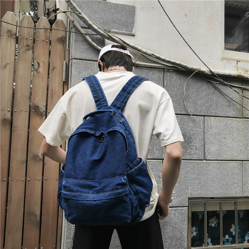 Women's Korean High College Mori Vintage Canvas Check Pattern Backpacks