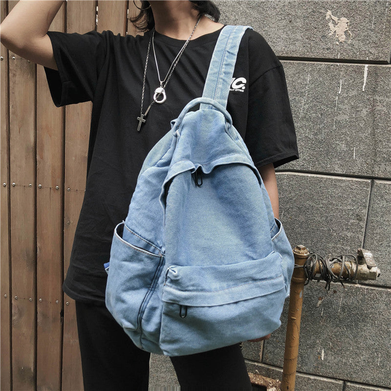 Women's Korean High College Mori Vintage Canvas Check Pattern Backpacks