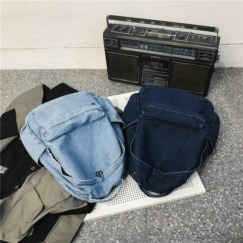 Women's Korean High College Mori Vintage Canvas Check Pattern Backpacks