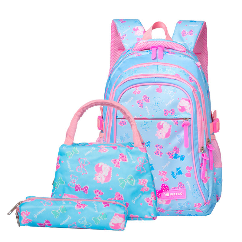 Elegant Korean Style Waterproof Three-piece Set Primary School Bag