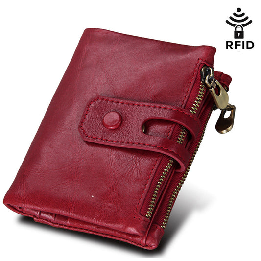 Vintage Leather For Man Crazy Horse Men's Wallet