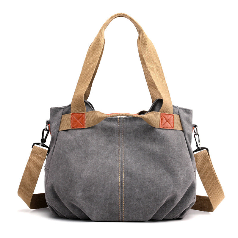 Women's Canvas Retro Trendy Large Capacity Fashion Women's Shoulder Bag