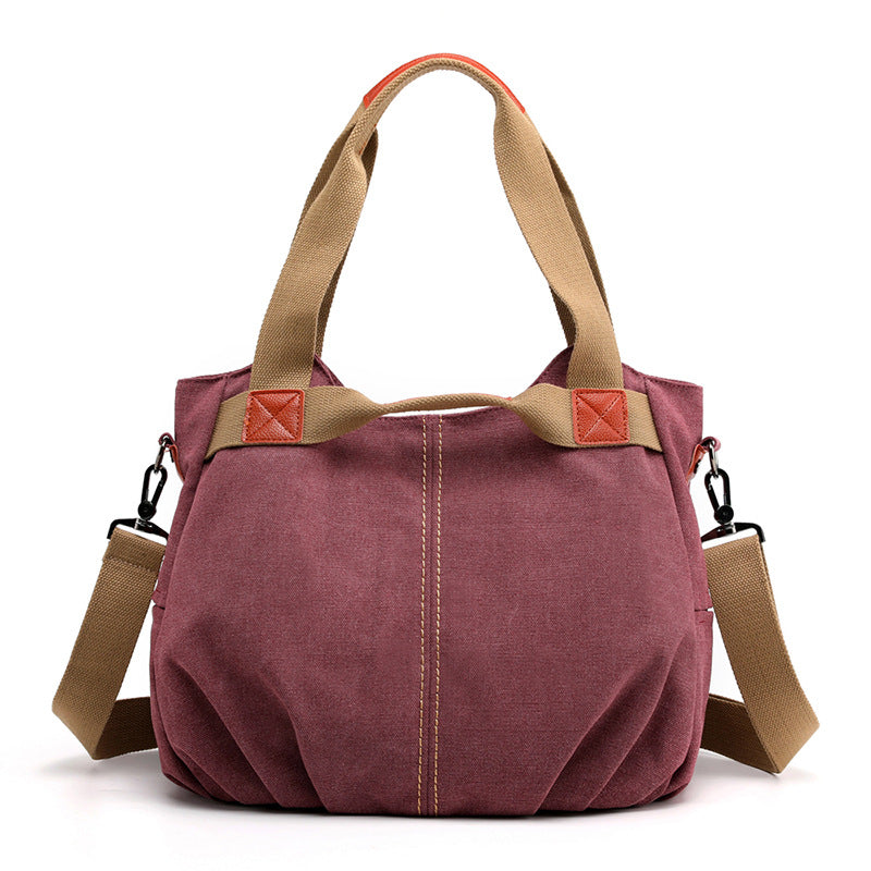 Women's Canvas Retro Trendy Large Capacity Fashion Women's Shoulder Bag