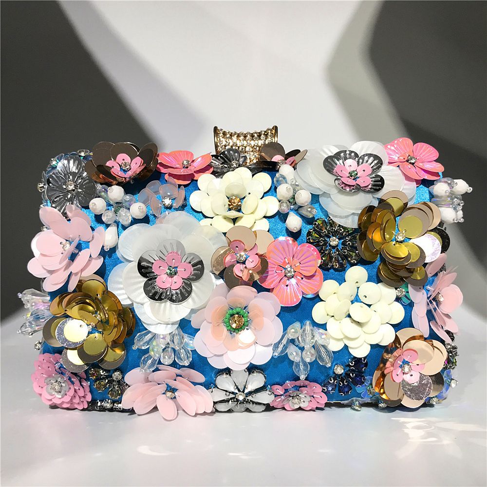 Cool Women's Handmade Colorful Flowers Beaded Bags